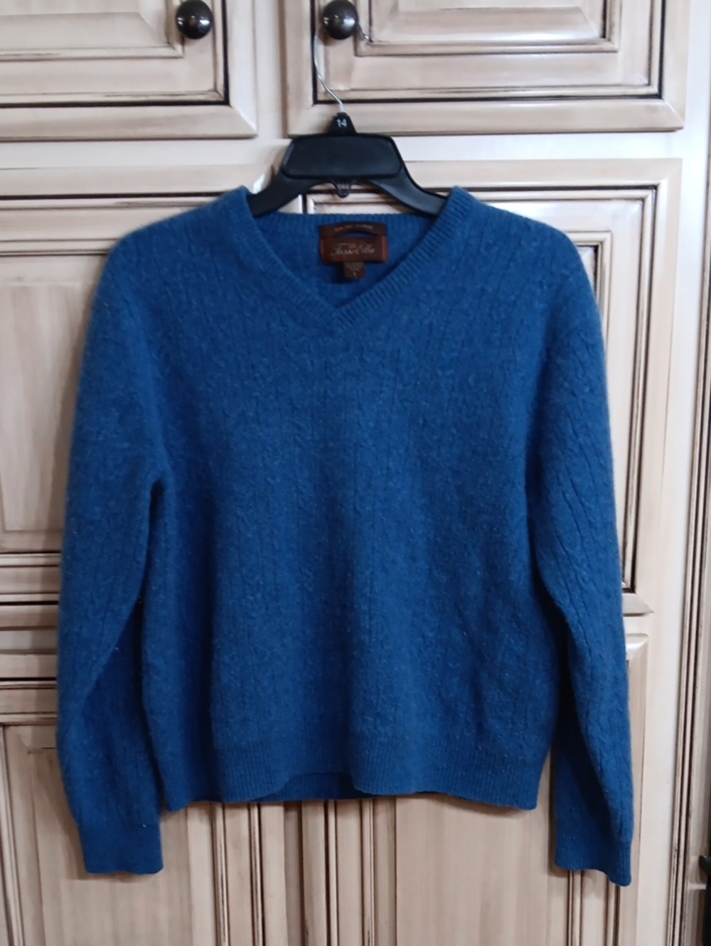 Tasso Elba Women's V-Neck Sweater in Blue